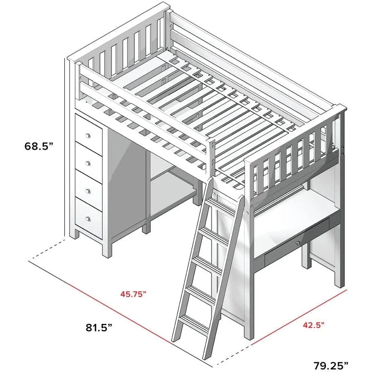 Jackpot Deluxe Kensington Loft Bed Storage Study - Image 9