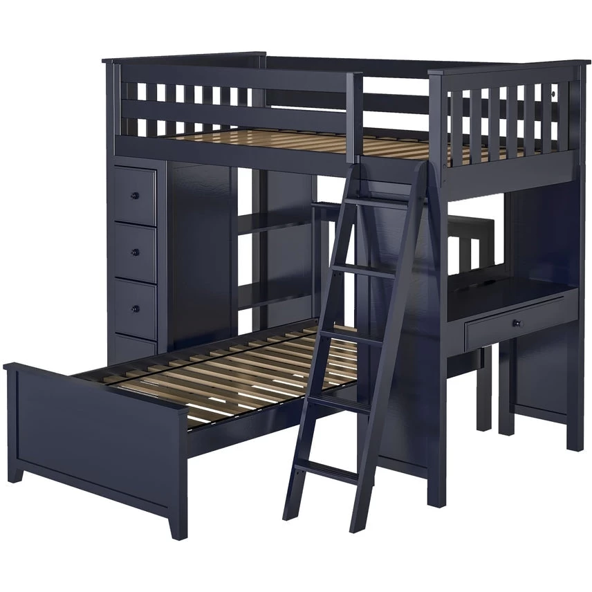 Jackpot Deluxe Kensington Loft Bed Storage Study + Twin Bed - Image 8