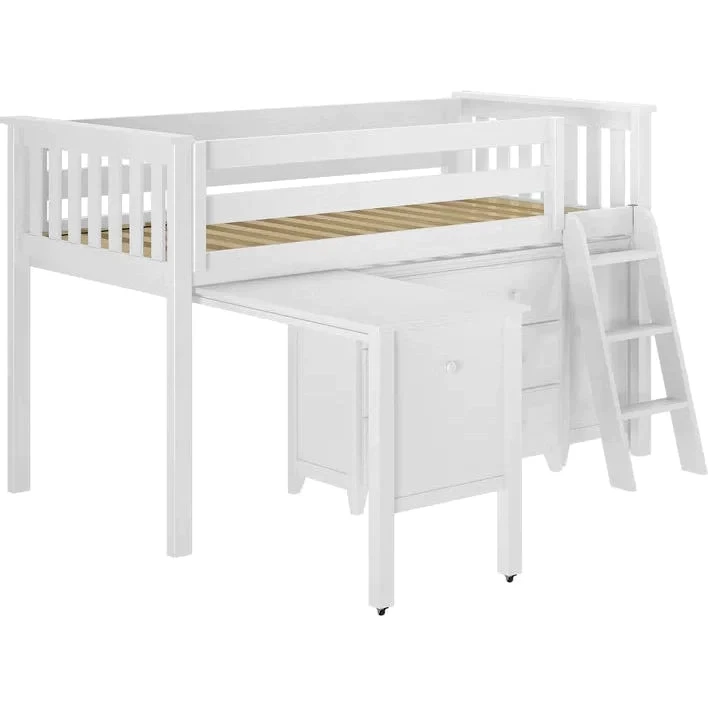 Jackpot Deluxe Windsor Twin-Size Storage Loft Bed With Two Dressers + Desk - Image 3