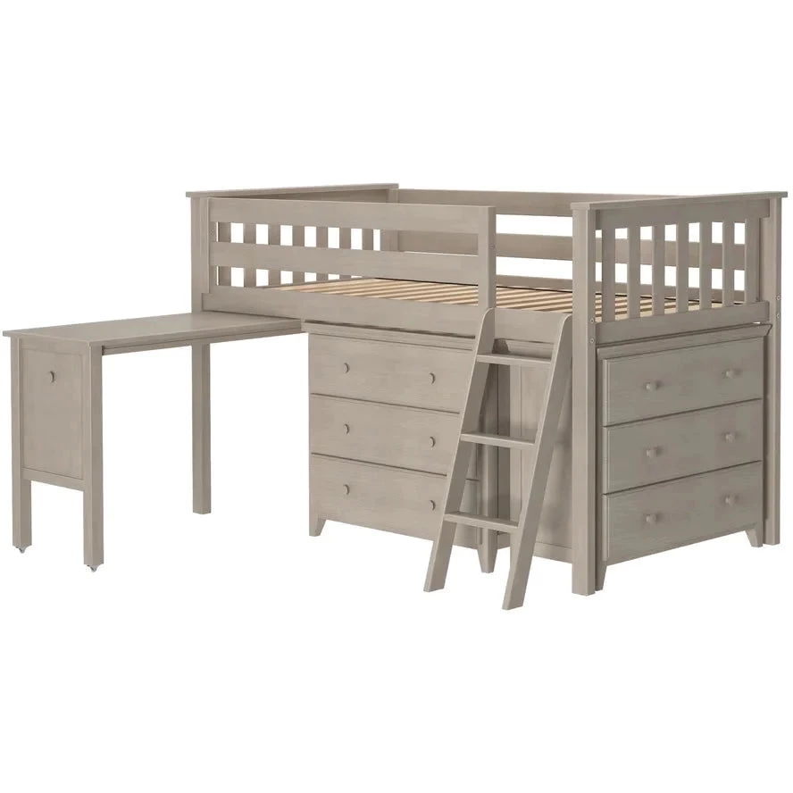Jackpot Deluxe Windsor Twin-Size Storage Loft Bed With Two Dressers + Desk - Image 9