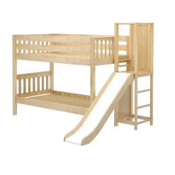 Maxtrix Twin Low Bunk Bed With Slide Platform