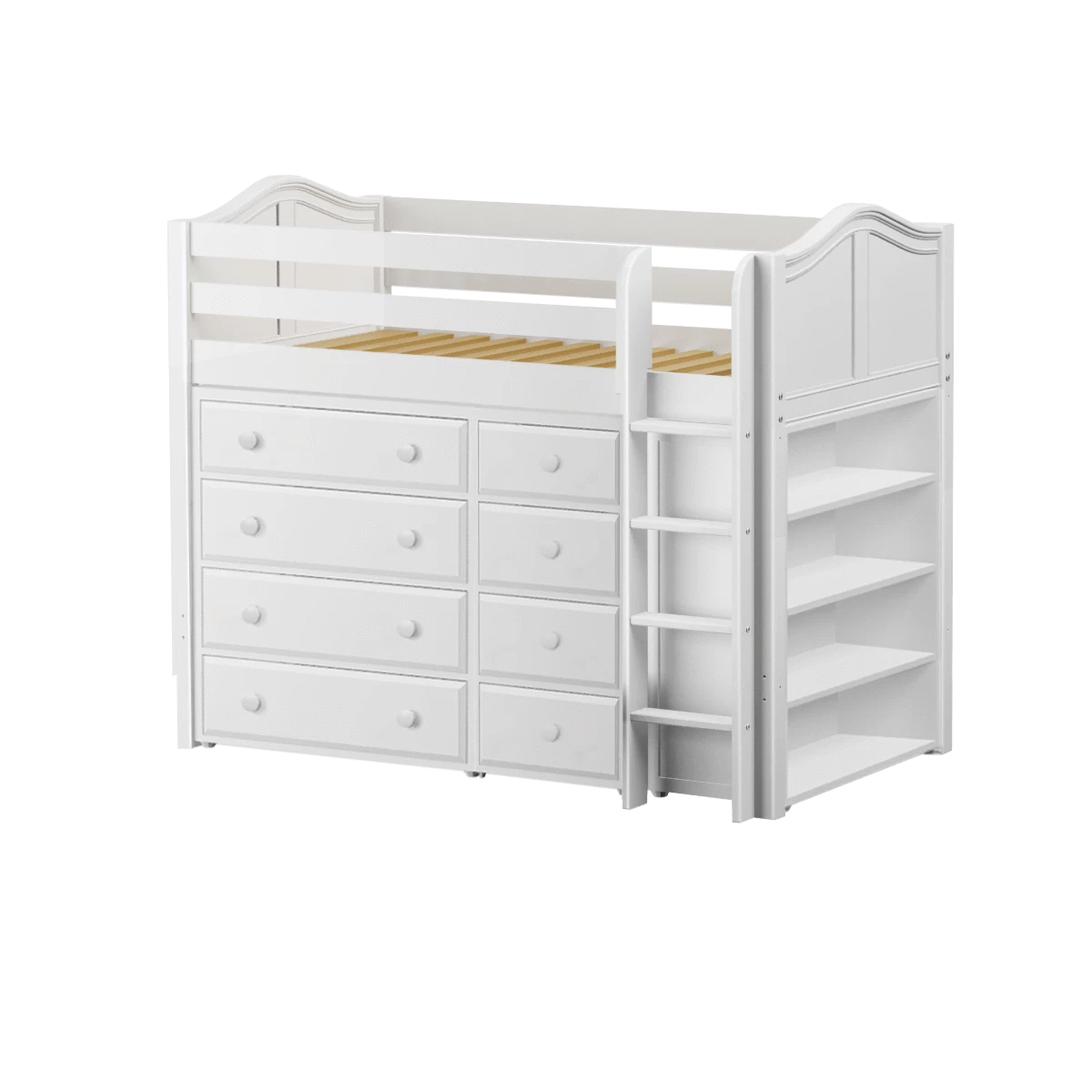 Maxtrix Twin Mid Loft Bed With Ladder + Storage - Closeout! - Image 6