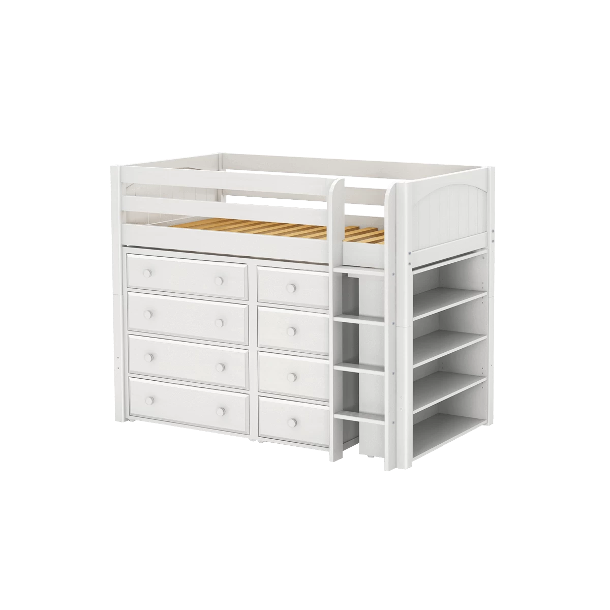 Maxtrix Twin Mid Loft Bed With Ladder + Storage - Closeout! - Image 2