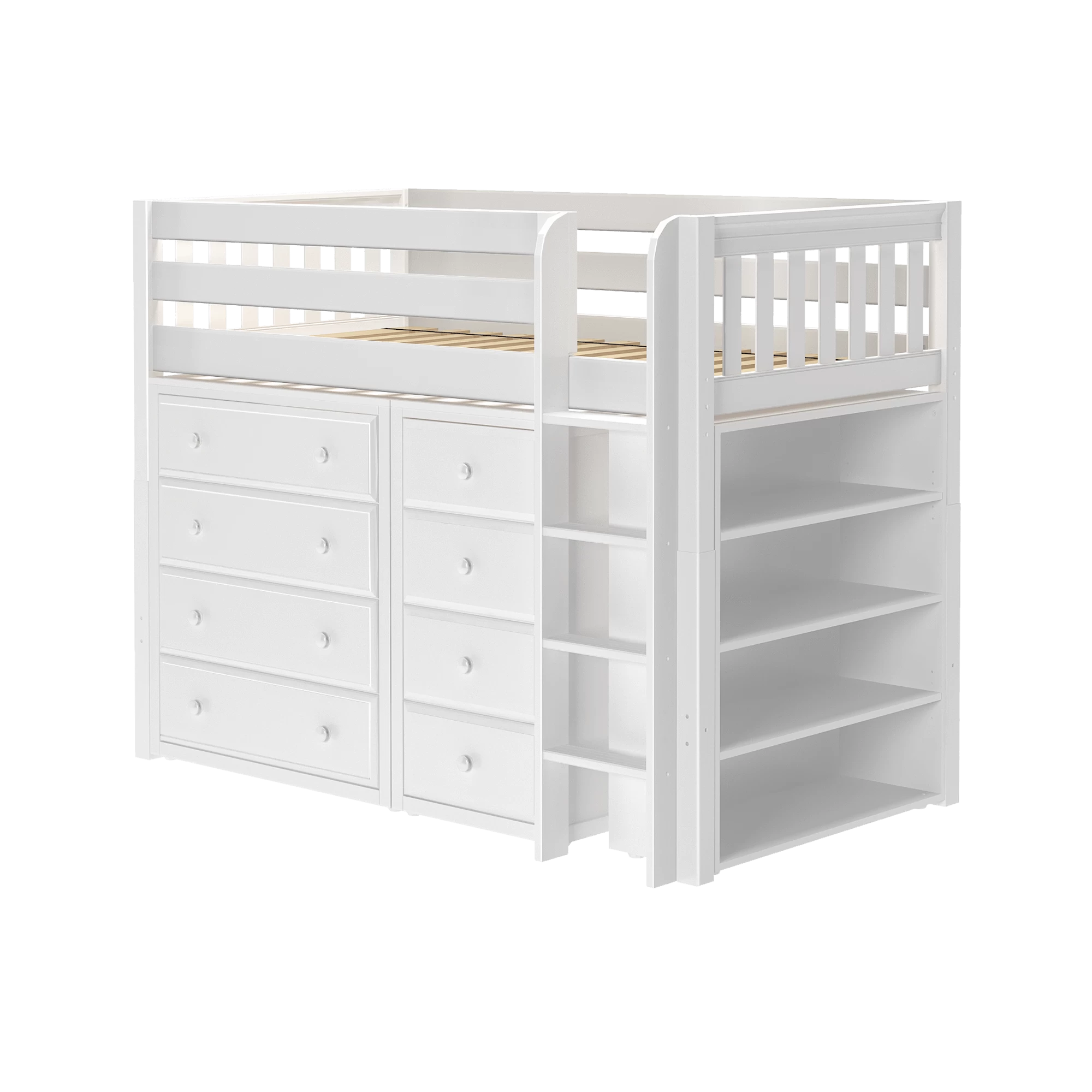 Maxtrix Twin Mid Loft Bed With Ladder + Storage - Closeout! - Image 4