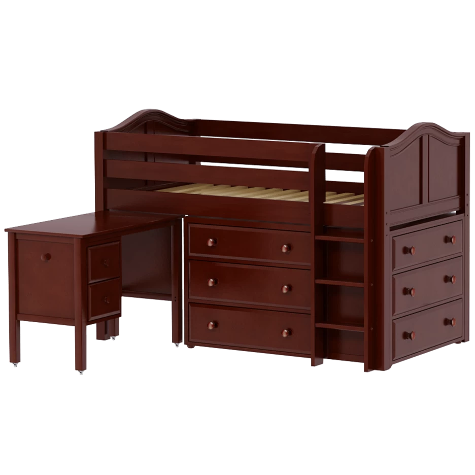 Maxtrix Twin Low Loft Bed With Straight Ladder, Storage + Desk - Image 14