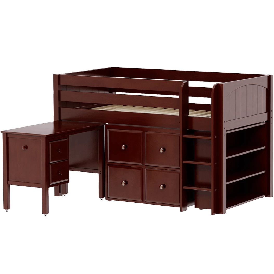 Maxtrix Twin Low Loft Bed With Straight Ladder, Storage + Desk - Image 16