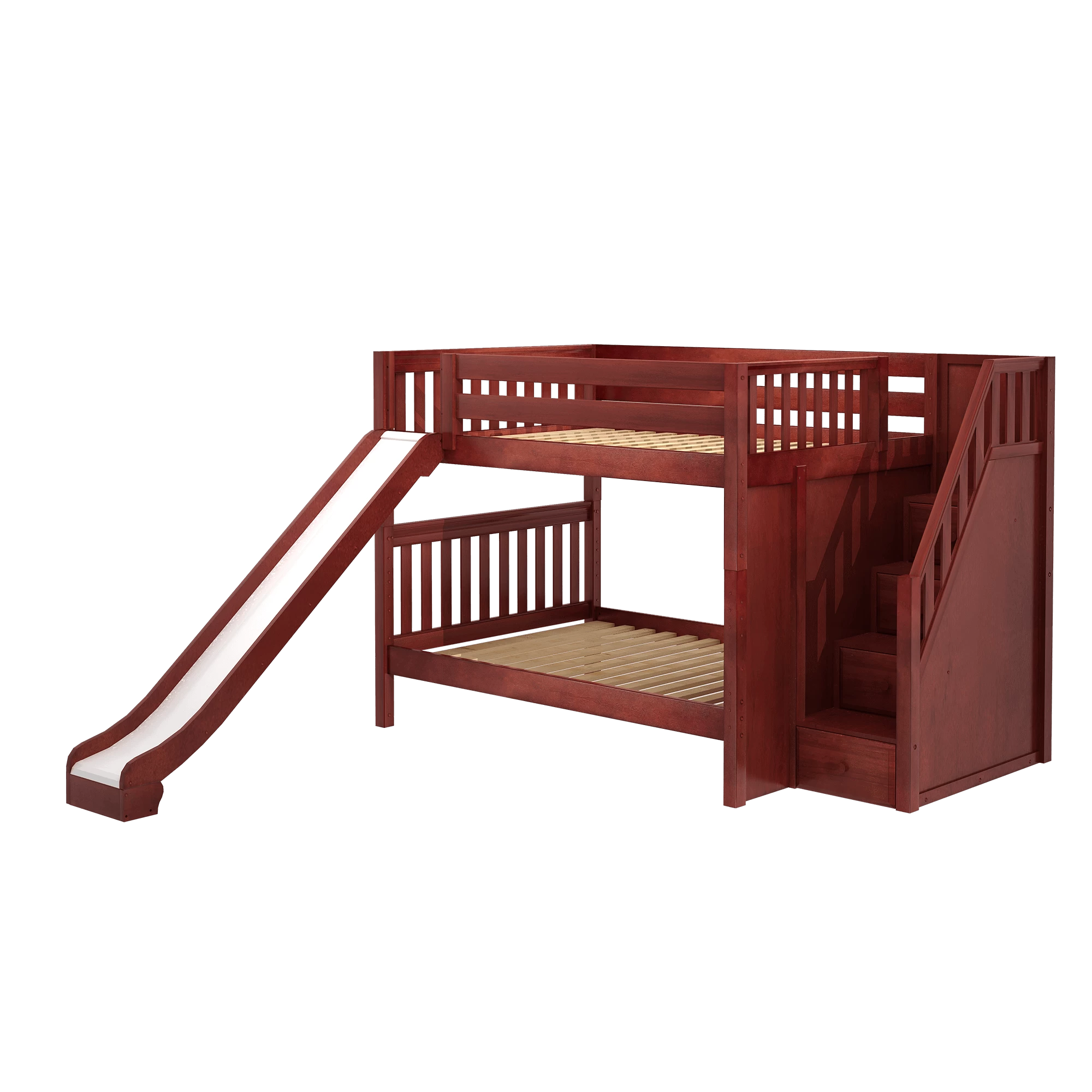 Maxtrix Full Medium Bunk Bed With Stairs + Slide