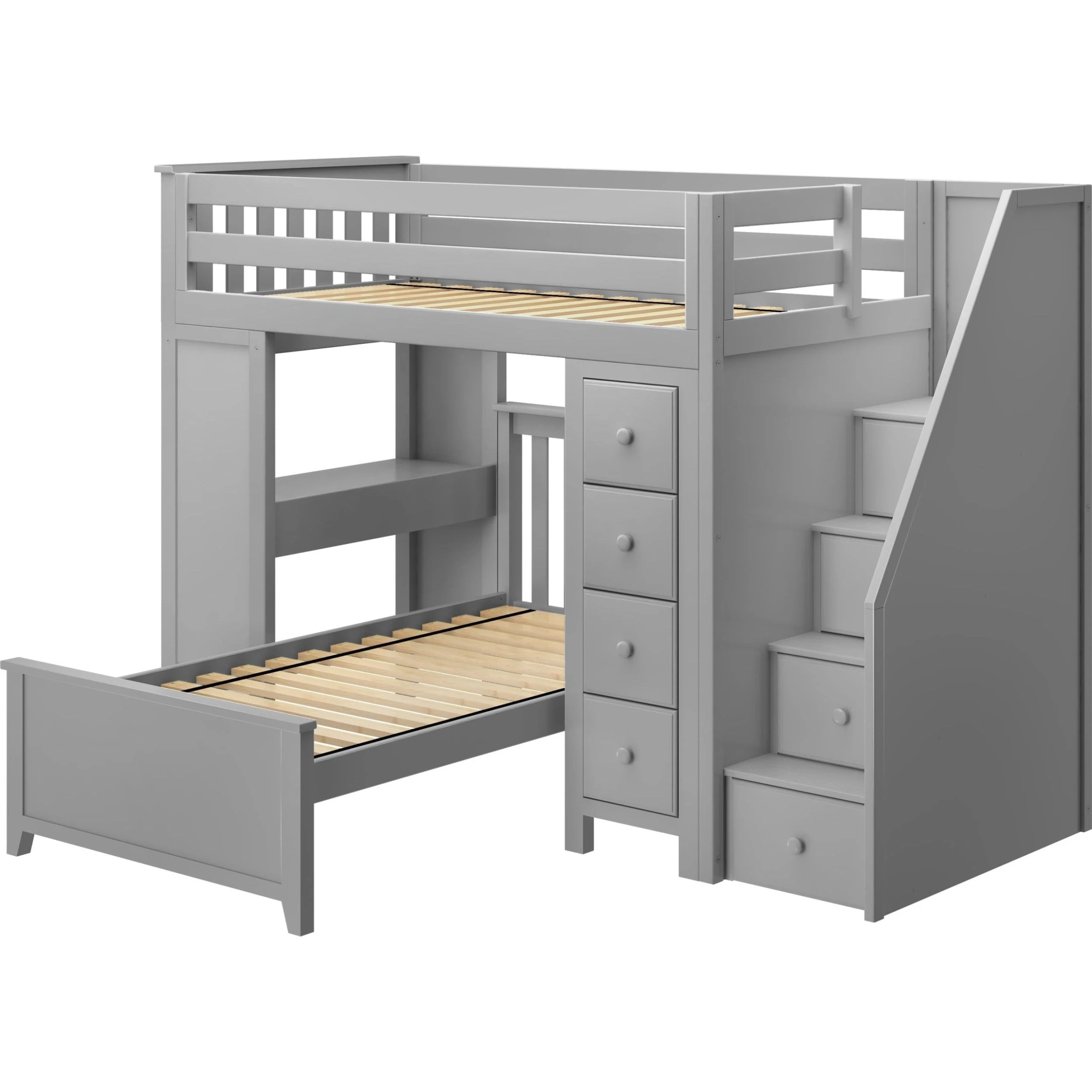 Jackpot Deluxe Chester Staircase Loft Bed Desk + Dresser + Twin Bed - Image 3