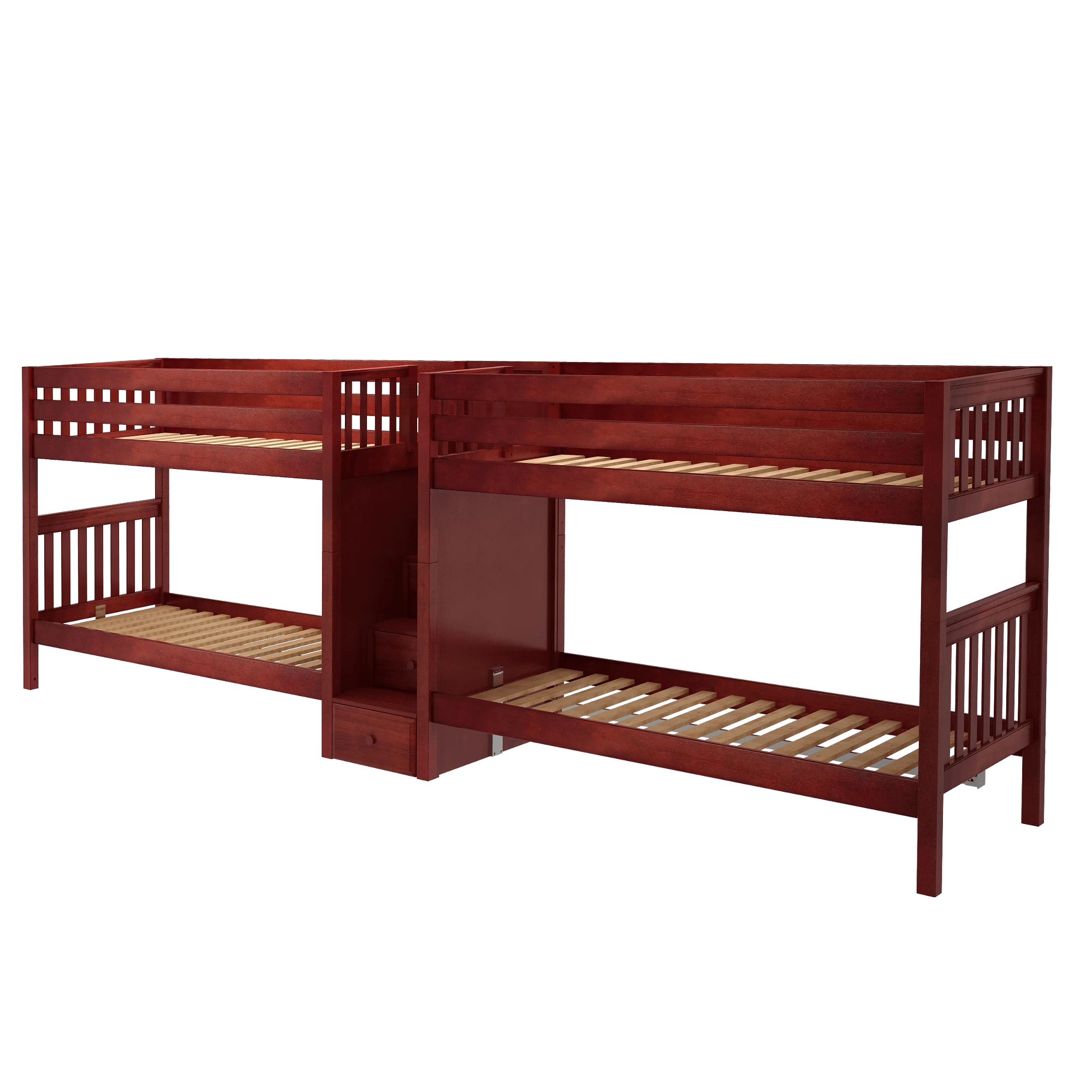 Maxtrix Twin XL Quadruple Bunk Bed With Stairs - Image 2