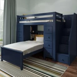Jackpot Deluxe Chester Staircase Loft Bed Storage + Twin Bed