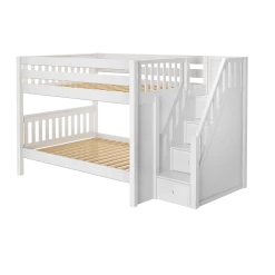 Maxtrix Full Low Bunk Bed With Stairs