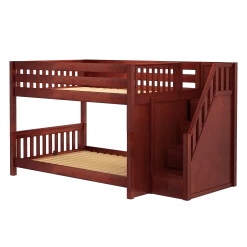 Maxtrix Full XL Low Bunk Bed With Stairs