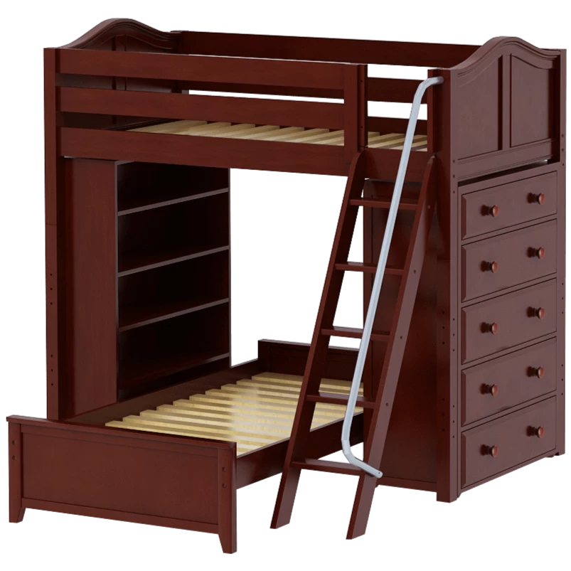 Maxtrix Twin High Loft Bed With Angled Ladder, Storage + Bed - Image 2