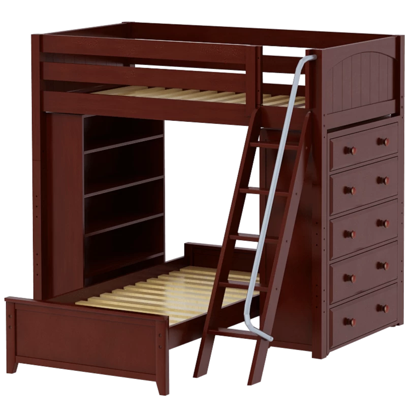 Maxtrix Twin High Loft Bed With Angled Ladder, Storage + Bed - Image 7