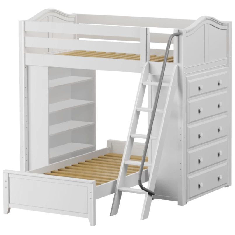 Maxtrix Twin High Loft Bed With Angled Ladder, Storage + Bed - Image 9
