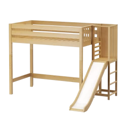 Maxtrix Twin High Loft Bed With Slide Platform