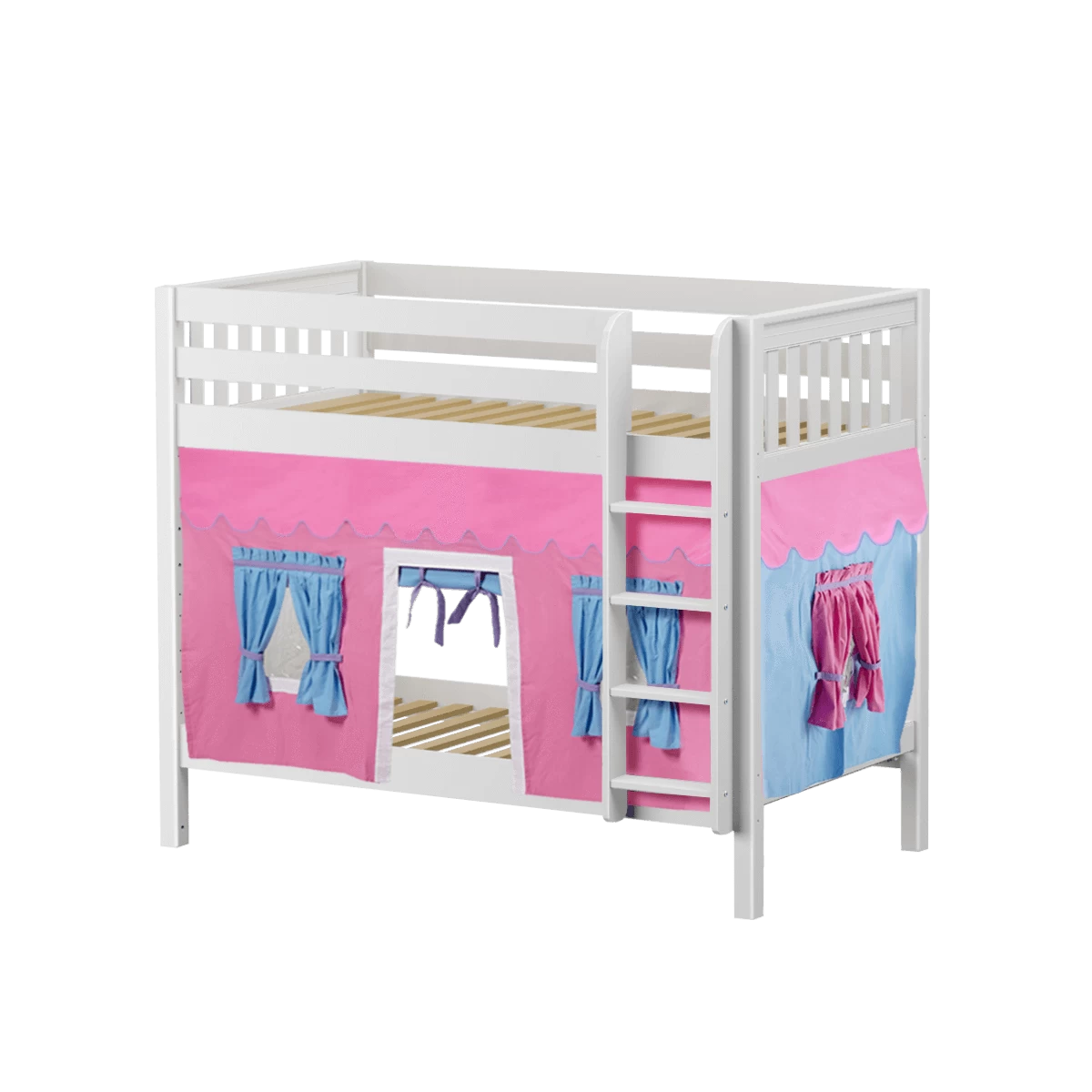 Maxtrix Twin Medium Bunk Bed With Straight Ladder + Curtain - Image 9
