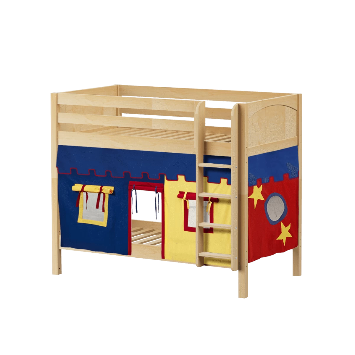 Maxtrix Twin Medium Bunk Bed With Straight Ladder + Curtain - Image 2