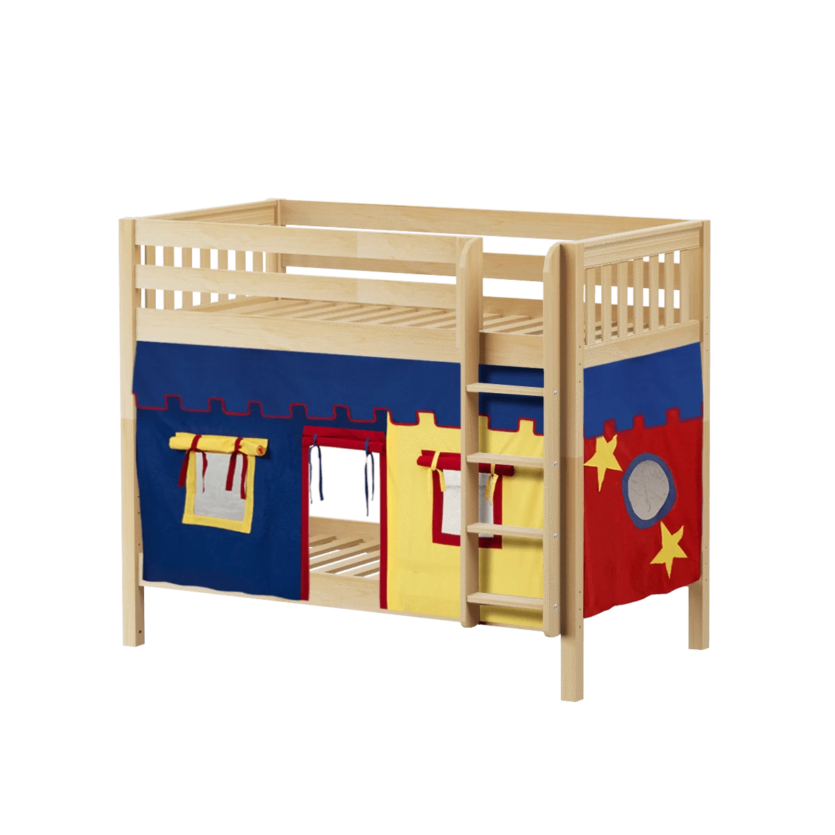 Maxtrix Twin Medium Bunk Bed With Straight Ladder + Curtain - Image 3