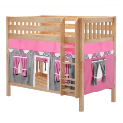 Maxtrix Twin Medium Bunk Bed With Straight Ladder + Curtain