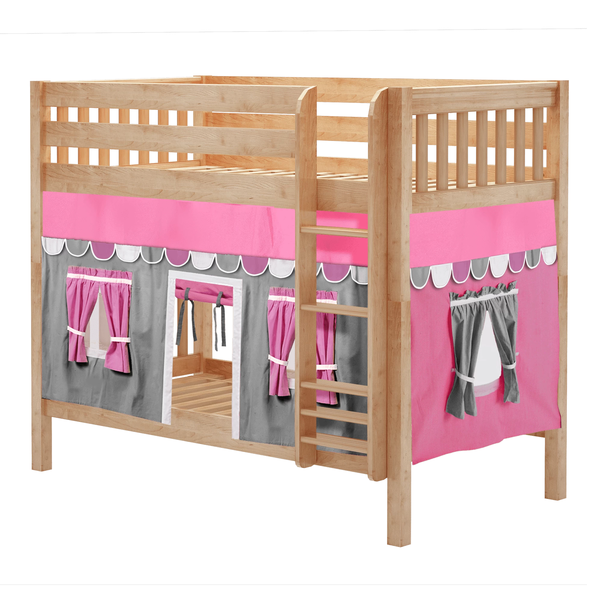Maxtrix Twin Medium Bunk Bed With Straight Ladder + Curtain