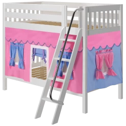 Maxtrix Twin Medium Bunk Bed With Angled Ladder + Curtain