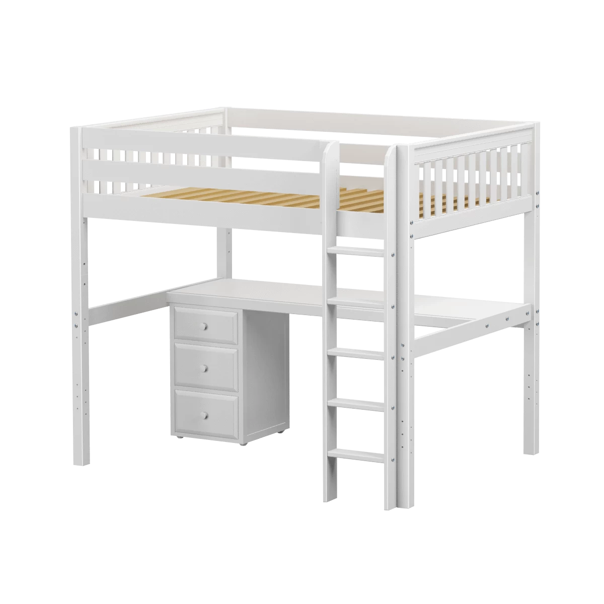 Maxtrix Full High Loft Bed With Straight Ladder + Desk - Image 7