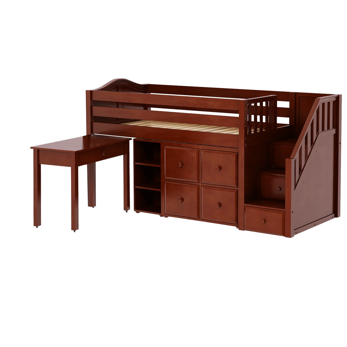 Maxtrix Twin Low Loft Bed With Stairs, Storage + Desk - Image 9