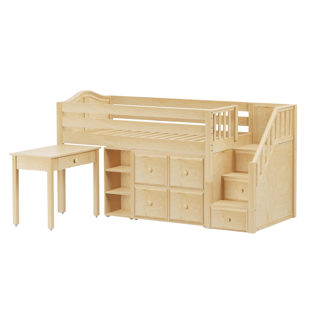 Maxtrix Twin Low Loft Bed With Stairs, Storage + Desk - Image 6