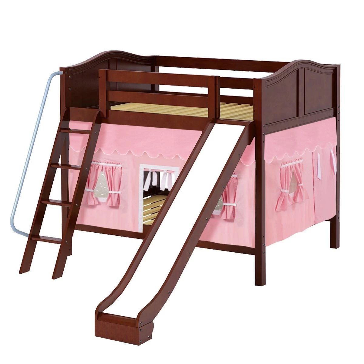 Maxtrix Full Medium Bunk Bed With Angled Ladder, Curtain + Slide - Image 8