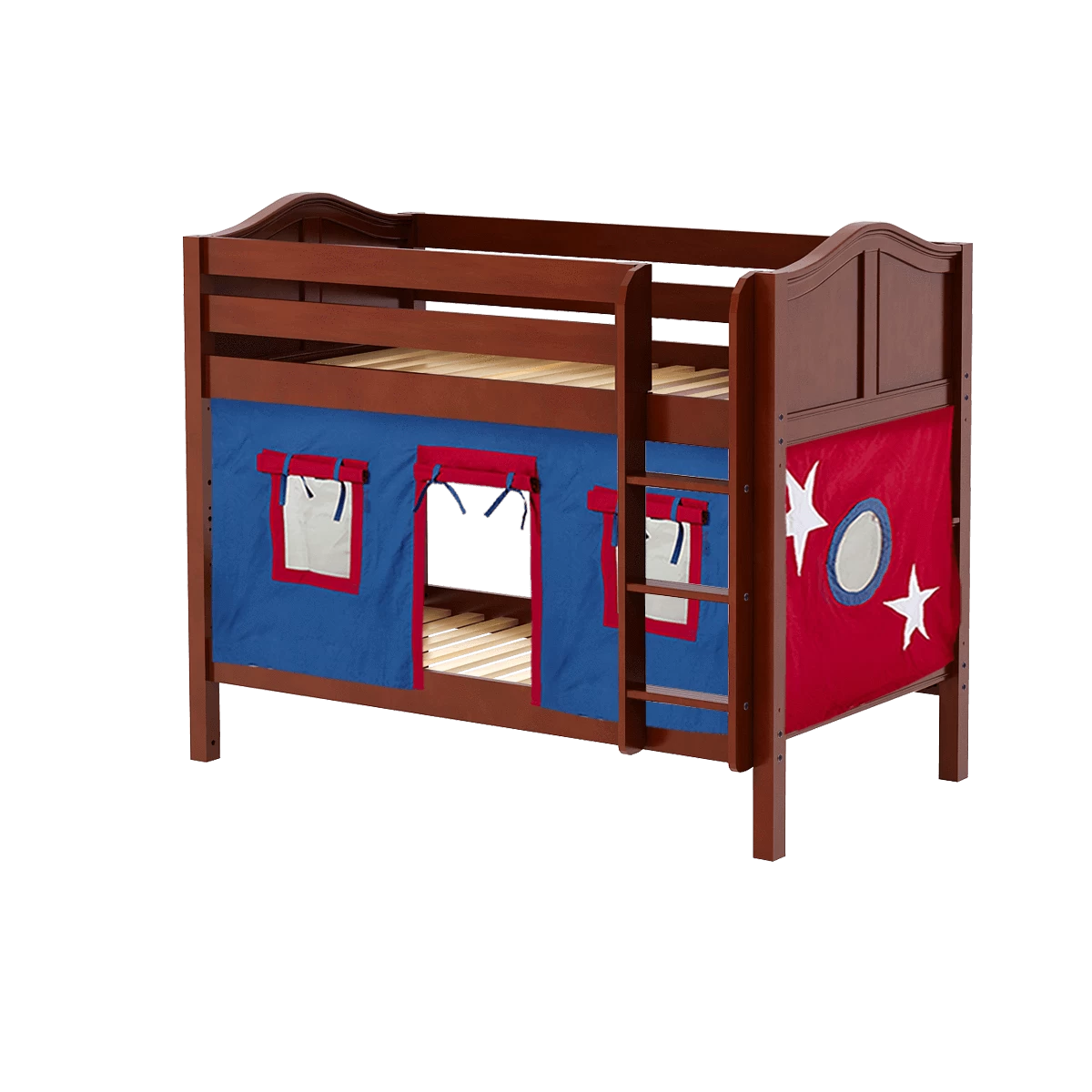 Maxtrix Twin Low Bunk Bed With Straight Ladder + Curtain - Image 15