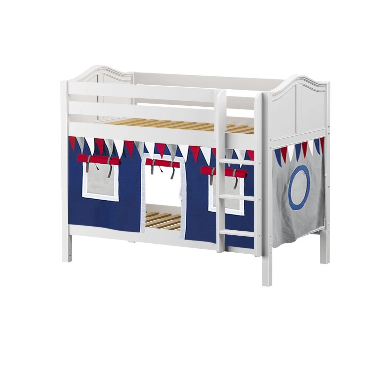 Maxtrix Twin Low Bunk Bed With Straight Ladder + Curtain - Image 11