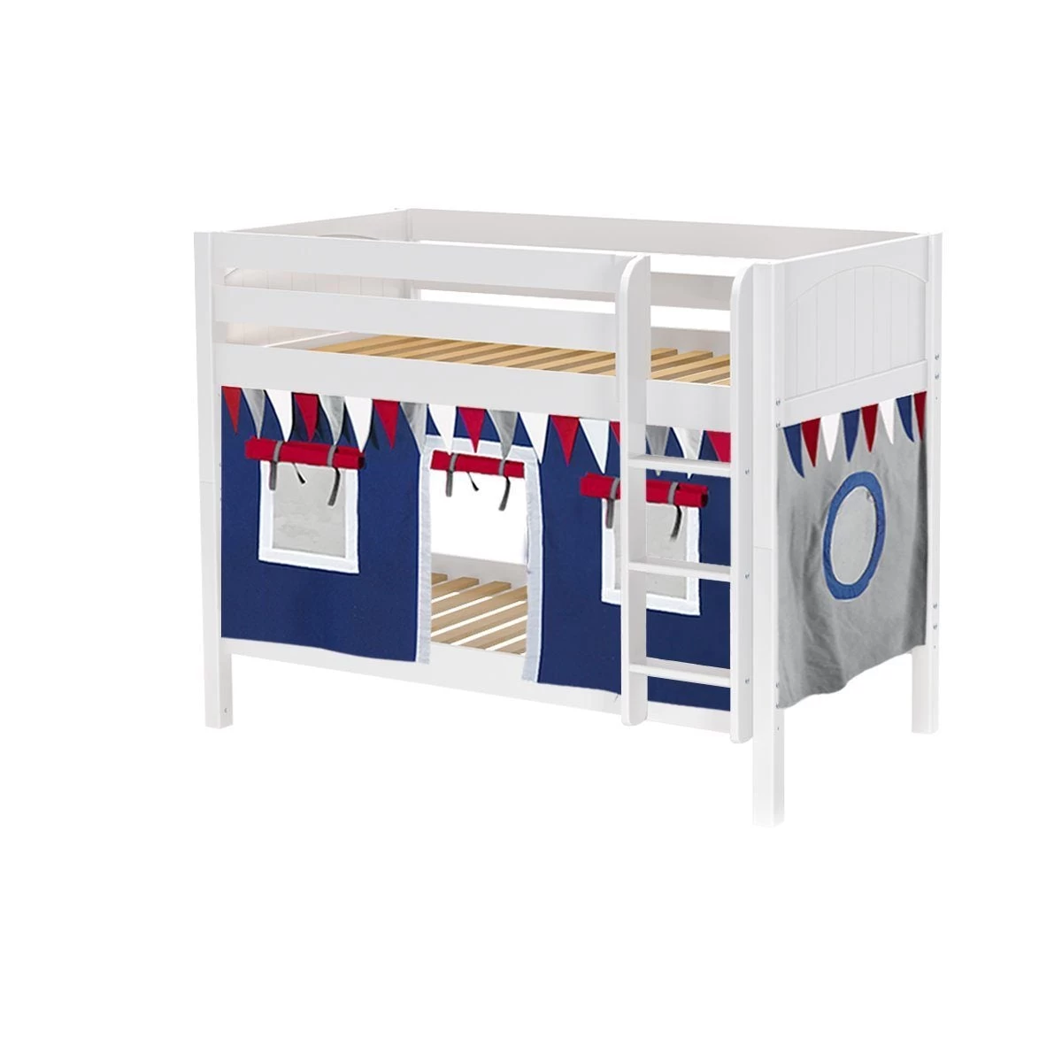Maxtrix Twin Low Bunk Bed With Straight Ladder + Curtain - Image 20