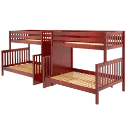 Maxtrix Twin XL Over Full XL Quadruple Bunk Bed With Stairs