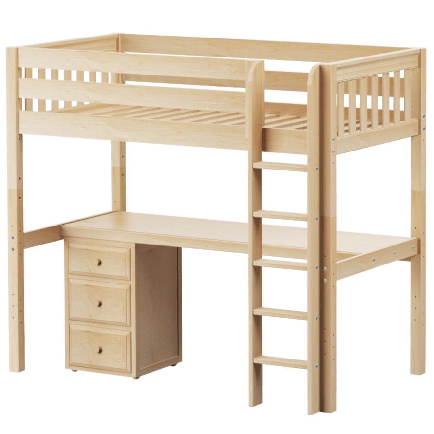 Maxtrix Twin XL High Loft Bed With Straight Ladder + Desk - Image 7