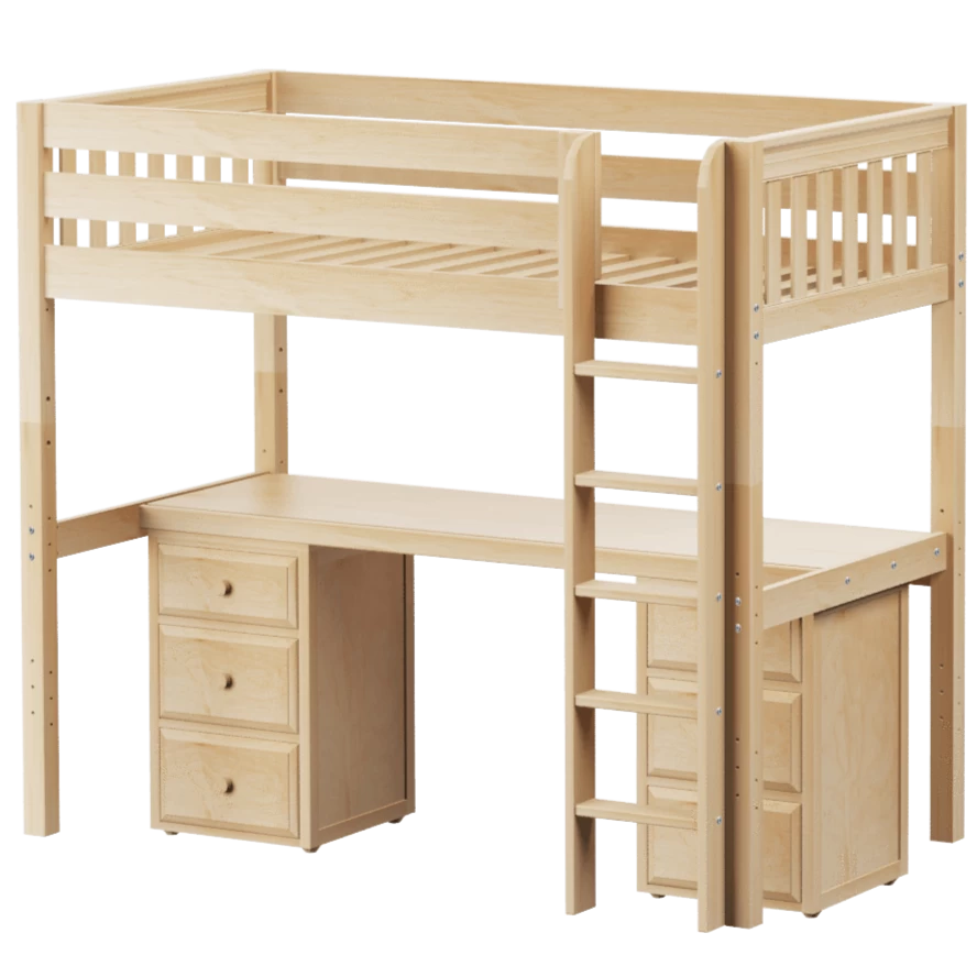 Maxtrix Twin XL High Loft Bed With Straight Ladder + Desk - Image 8