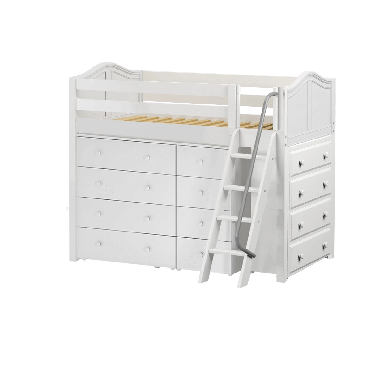 Maxtrix Twin Mid Loft Bed With Ladder + Storage - Closeout! - Image 3