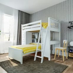 Jackpot Deluxe Kensington Loft Bed Storage Study + Twin Bed