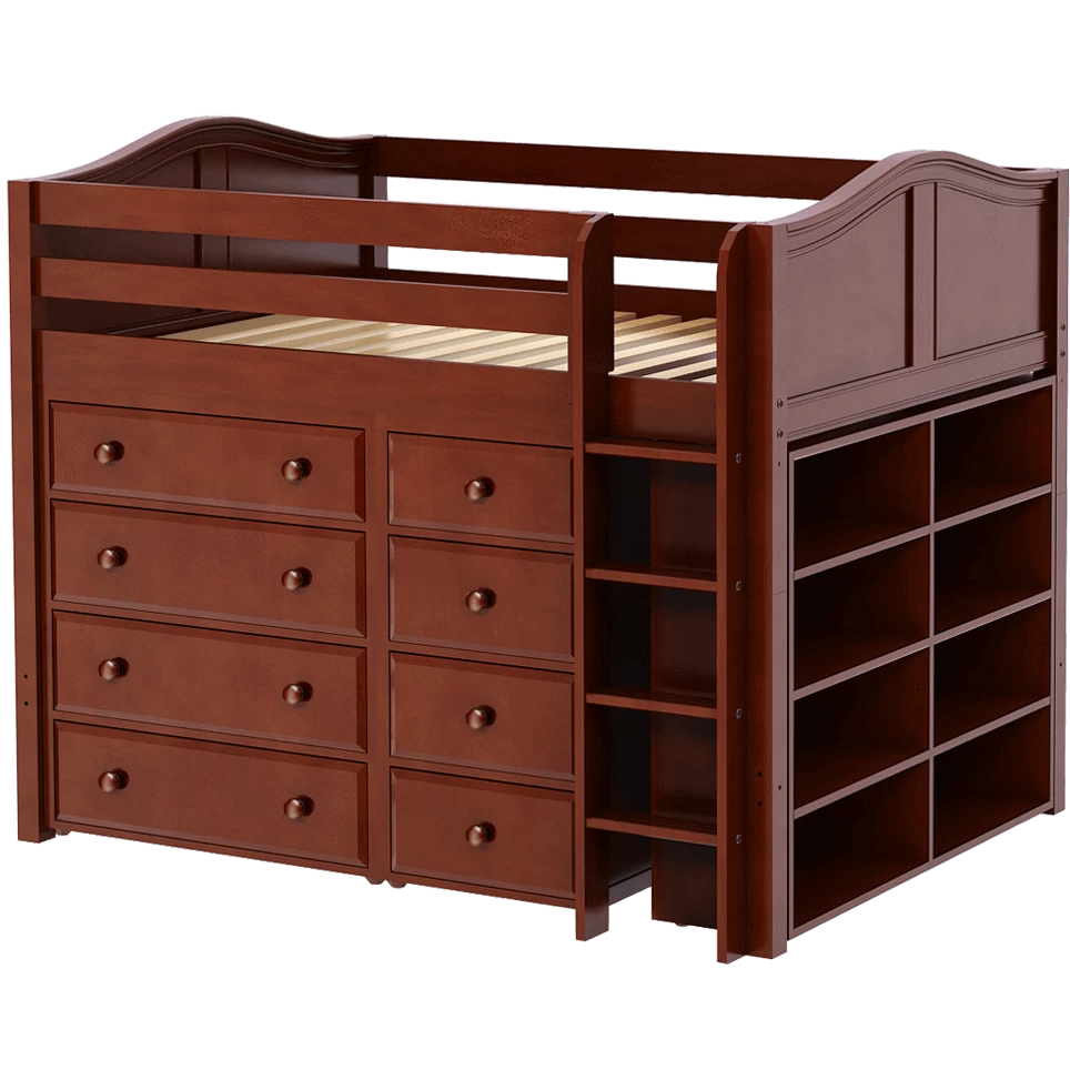 Maxtrix Full Mid Loft Bed With Straight Ladder + Storage - Image 7