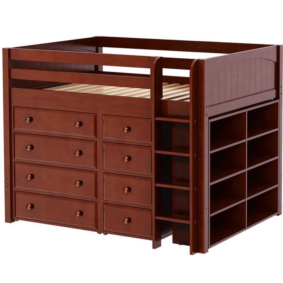 Maxtrix Full Mid Loft Bed With Straight Ladder + Storage - Image 8