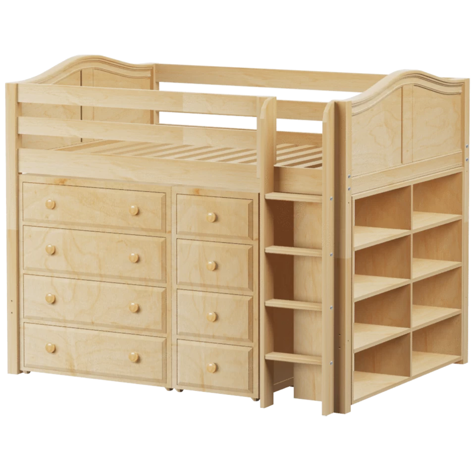 Maxtrix Full Mid Loft Bed With Straight Ladder + Storage - Image 9