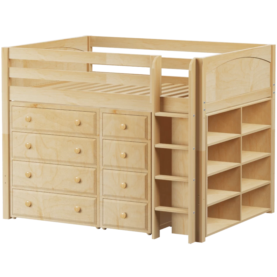 Maxtrix Full Mid Loft Bed With Straight Ladder + Storage - Image 5