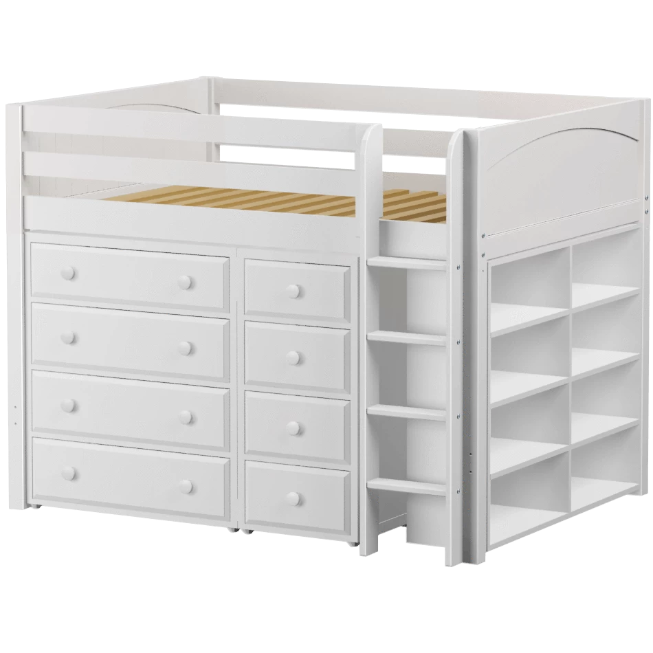 Maxtrix Full Mid Loft Bed With Straight Ladder + Storage - Image 3