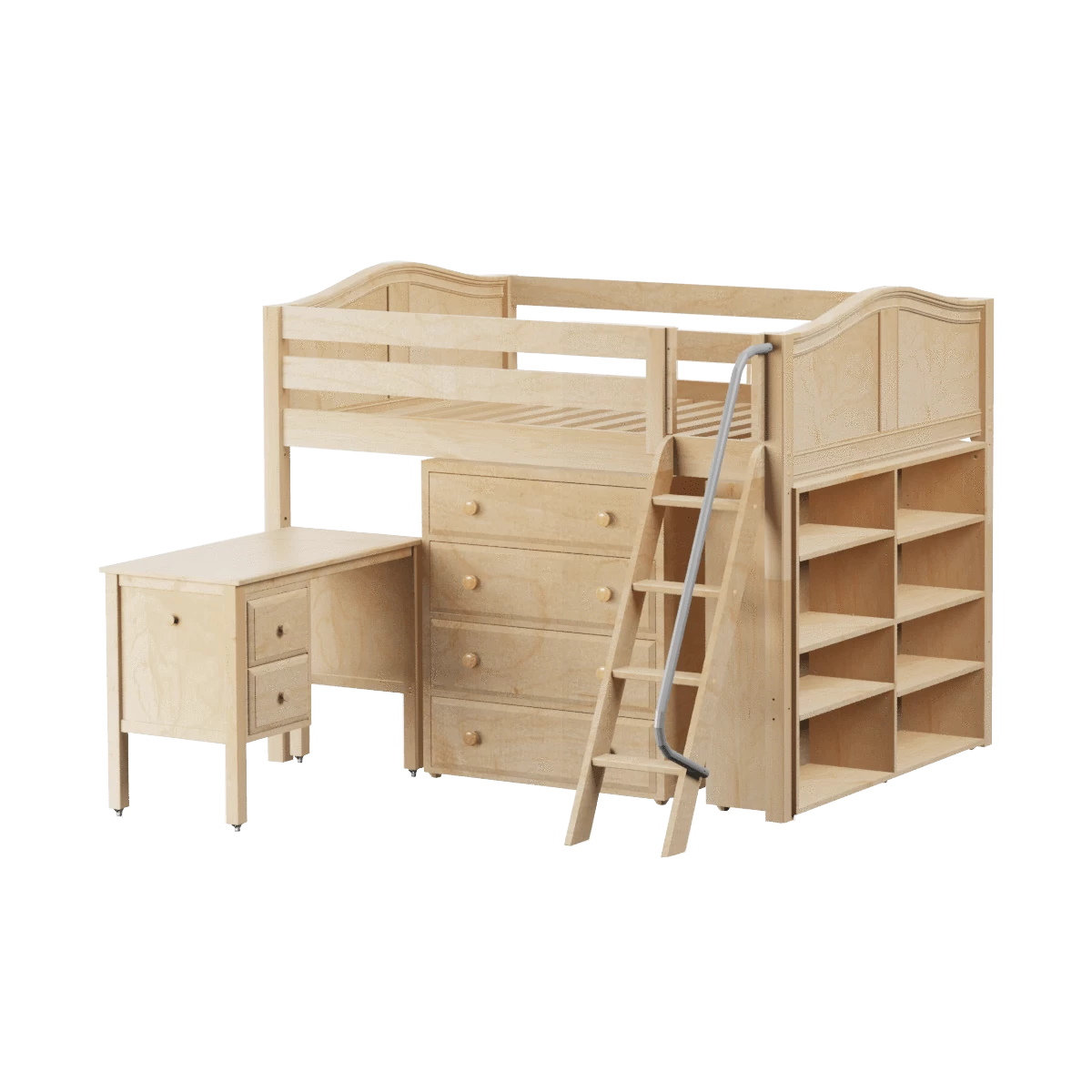 Maxtrix Full Mid Loft Bed With Angled Ladder, Storage + Desk - Image 5