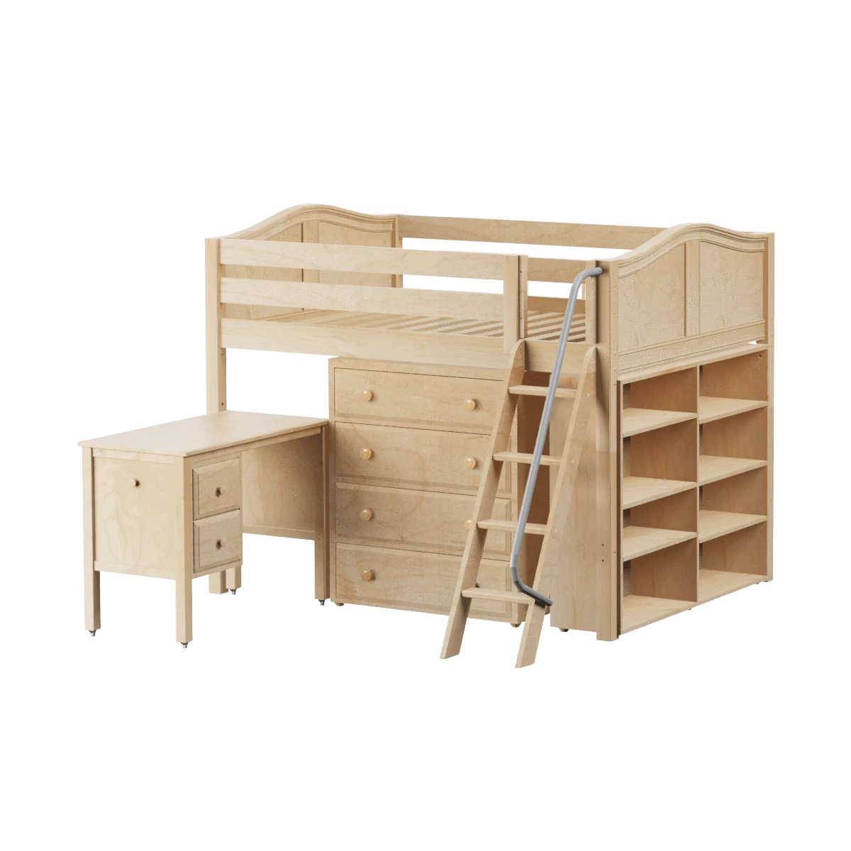 Maxtrix Full Mid Loft Bed With Angled Ladder, Storage + Desk - Image 4