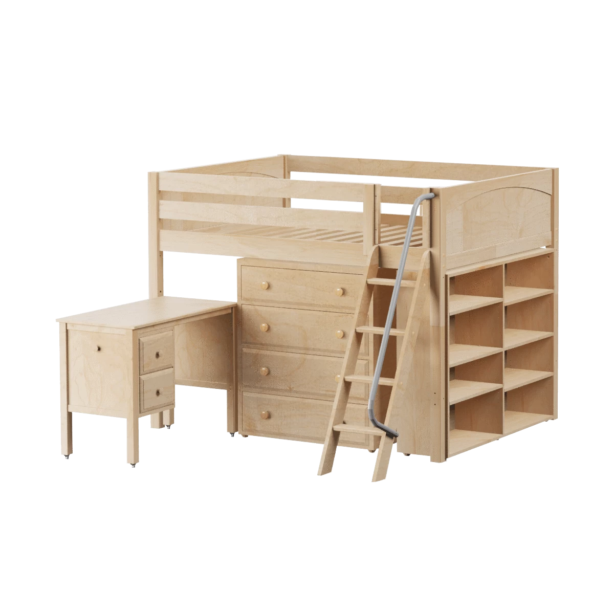 Maxtrix Full Mid Loft Bed With Angled Ladder, Storage + Desk - Image 16