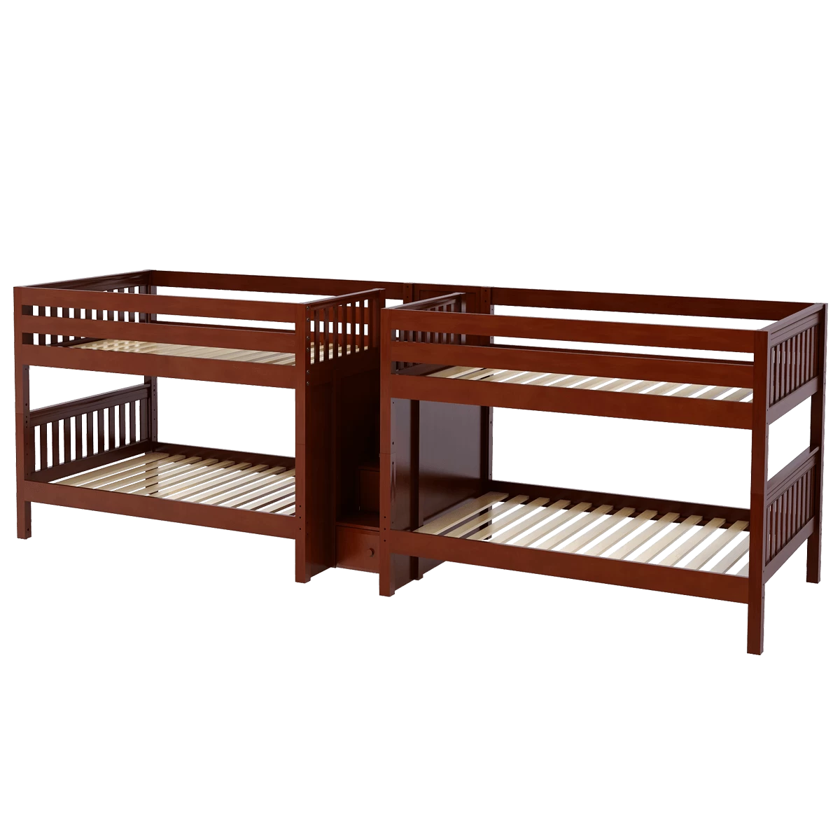 Maxtrix Full Low Quadruple Bunk Bed With Stairs - Image 9
