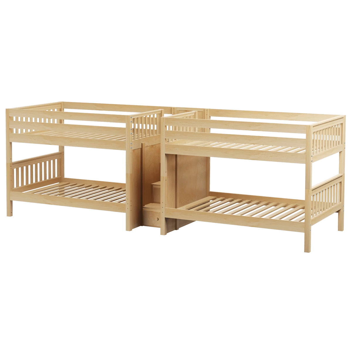 Maxtrix Full Low Quadruple Bunk Bed With Stairs - Image 3