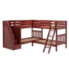 Maxtrix Twin Medium Corner Bunk Bed With Ladder + Stairs - L