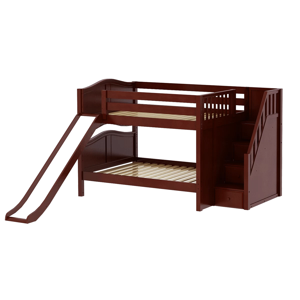 Maxtrix Full Low Bunk Bed With Stairs + Slide - Image 3